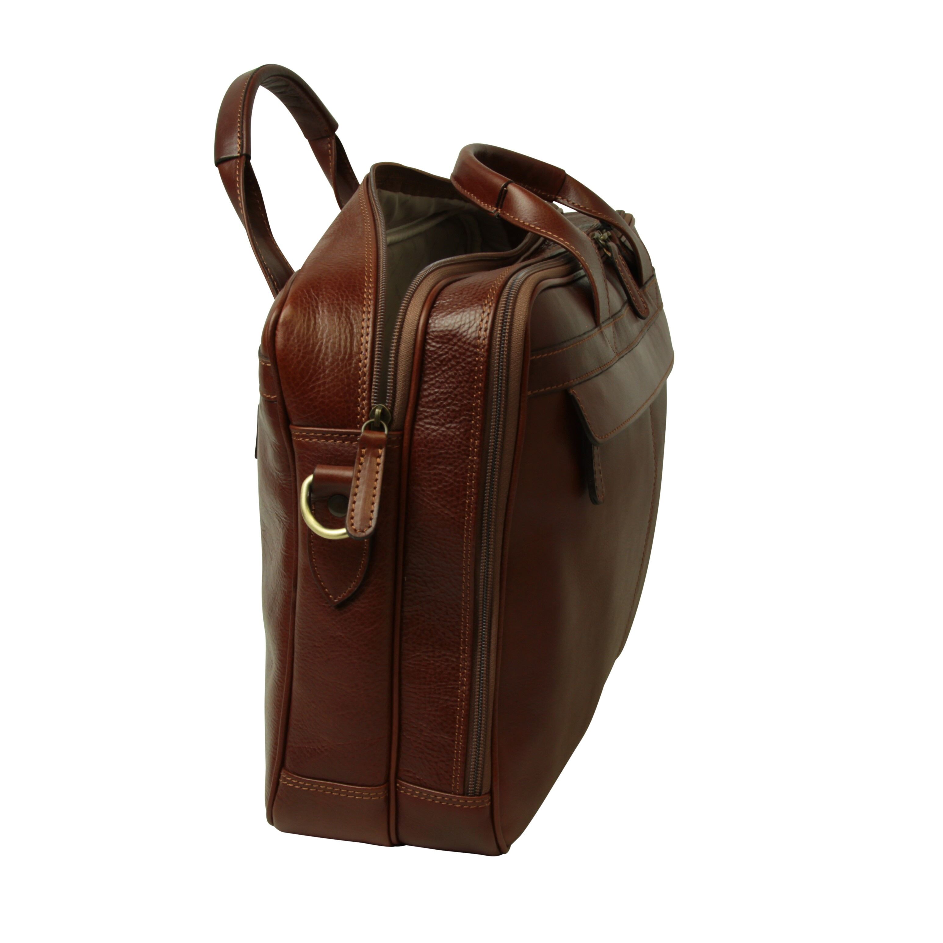 Exclusive II Leather Laptop Bag. Brown