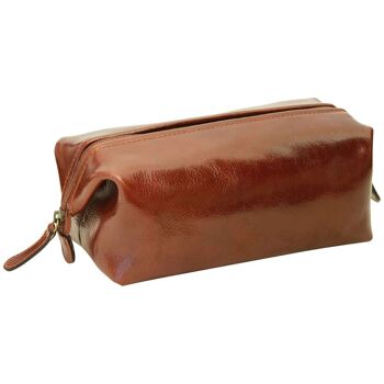 Trousse de beauté en cuir. marron 1