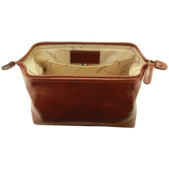 Trousse de beauté en cuir. marron 6