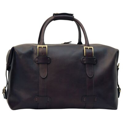 Cowhide travel bag. Dark brown