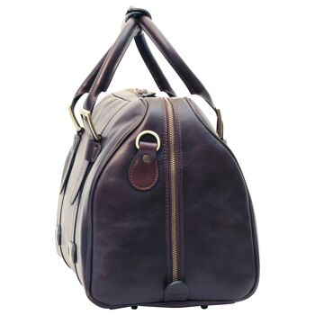 Sac de voyage en cuir. Marron foncé 5