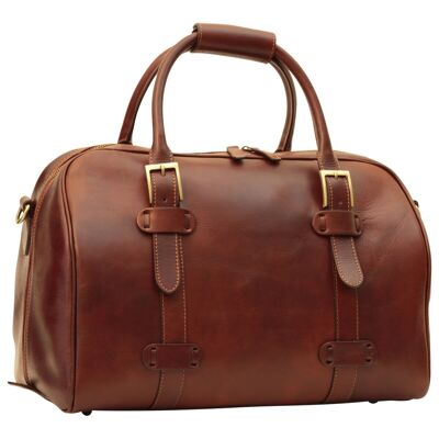 Leather travel bag. Brown