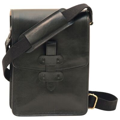 With free leather messenger card holder. Black