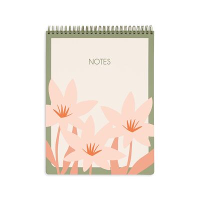 Large Top Spiral Notebook, Cutout Floral