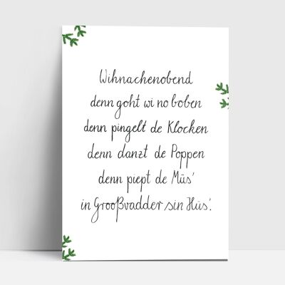 Cartolina, poesia in basso tedesco