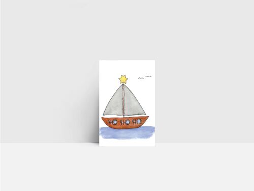 Mini-Karte, Segelboot Ho Ho Ho