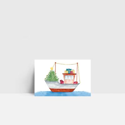 Mini-Karte, Weihnachts-Kutter