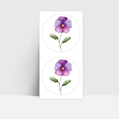 Sticker sheet 24 pieces, Horned violet