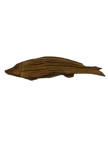 Poisson sculpté à la main en bois flotté - (12.1) Médical 1