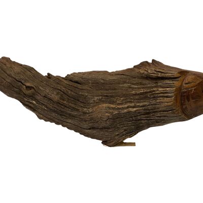 Pez tallado a mano en madera flotante - (1306)
