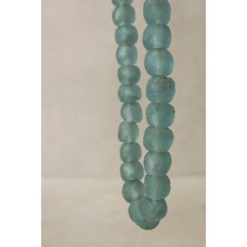Collier de perles de verre du Ghana, bleu clair - 83.4 2