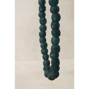 Collier de perles de verre du Ghana, Turquoise - 83.3 2