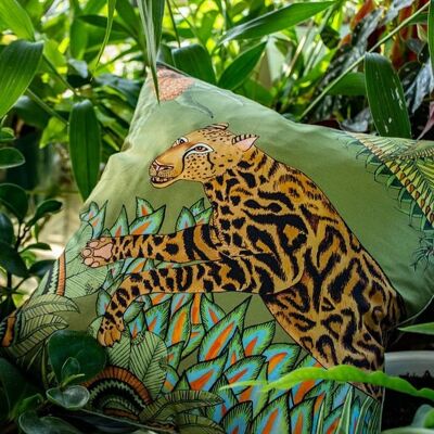 Ardmore- Fodera per cuscino in seta Cheetah Kings Forest Delta