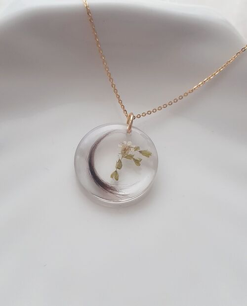 Hair and Flower Letter Resin-Necklace