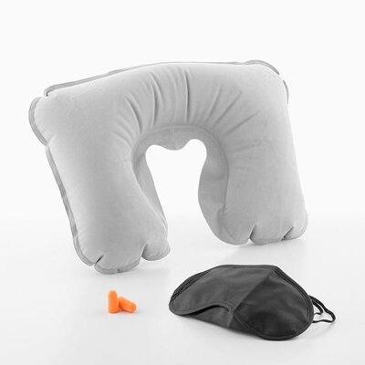 Kit da viaggio comfort, maschera per gli occhi, tappi per le orecchie antirumore, cuscino per il collo