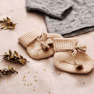 Nude baby slippers
