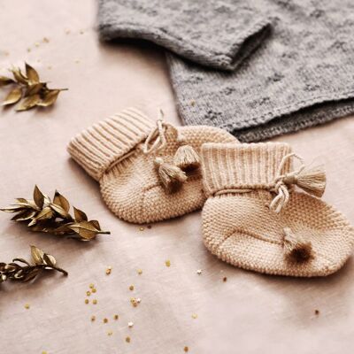 Chaussons bébé nude