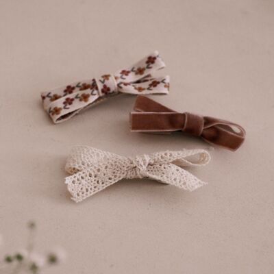 Set barrettes caramel