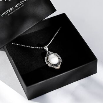 Collier Argent Pierre de lune 3