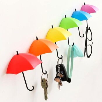 Pack de 6 Parapluies Vide Poche et Porte-Clés avec Fixation Murale 5