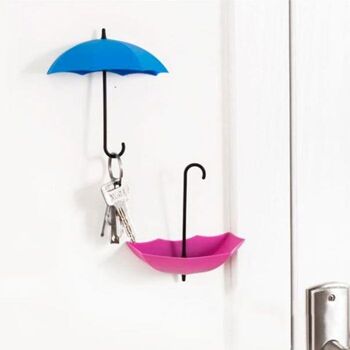 Pack de 6 Parapluies Vide Poche et Porte-Clés avec Fixation Murale 9