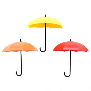 Pack de 6 Parapluies Vide Poche et Porte-Clés avec Fixation Murale 10