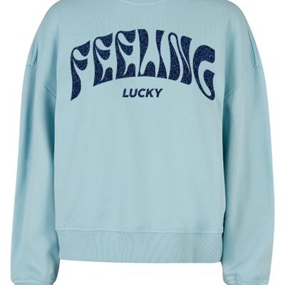 Limited Sweater Boxy Feeling Lucky Glitter Dark Blue