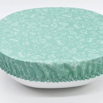 2 Salad bowl cover - fabric dish cover 18 to 24 cm (S) - Frosted mint