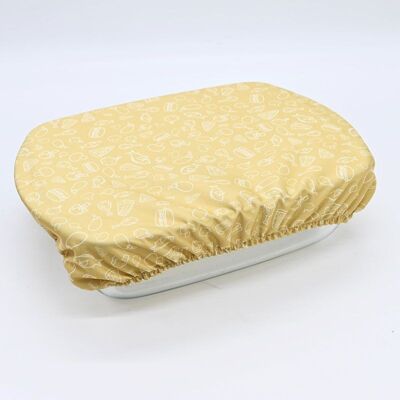 1 fabric dish cover – Gratin dish (L) – 21-28 cm – Mustard