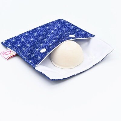 1 pochette à savon, cosmétique solide - conservation transport - Asanoha nuit