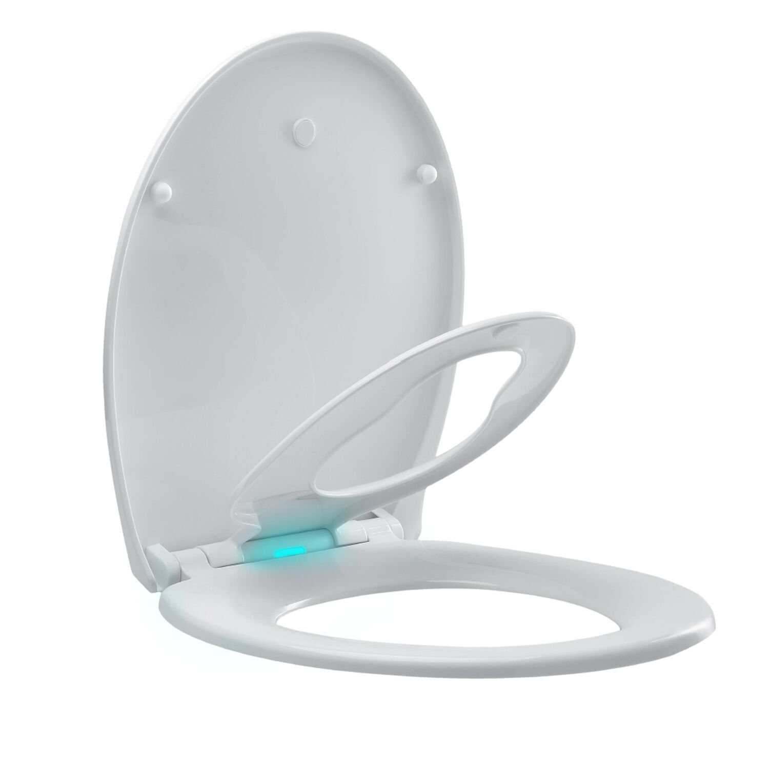 Abattant WC Familial, Lunette de Toilette avec Siège Enfant Magnétique, Frein de Chute et Charnière Réglable, Abattant WC en Polyéthylène pour Adultes et Enfants-DBTS01BJ