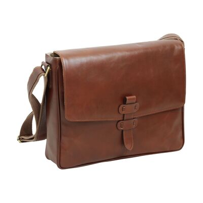 Brown leather messenger