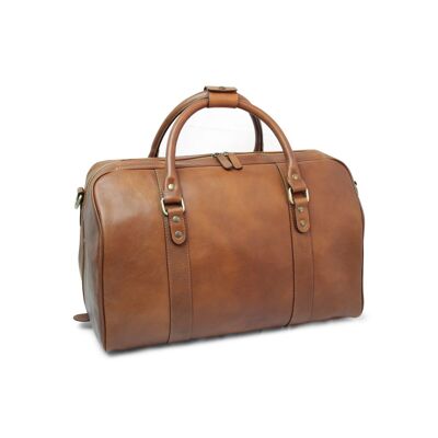 Leather travel bag - chestnut
