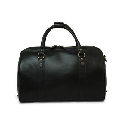 Leather travel bag - black