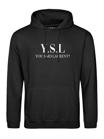 Sweat à capuche blanc YSL You Said Laurent 5