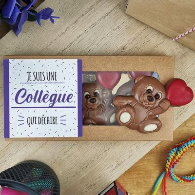 Milchschokoladen-Teddybären x3 „Ich bin ein rockiger Kollege“