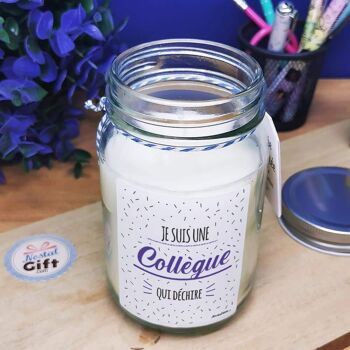 Bougie Jar  "Je suis une collègue qui déchire" 3