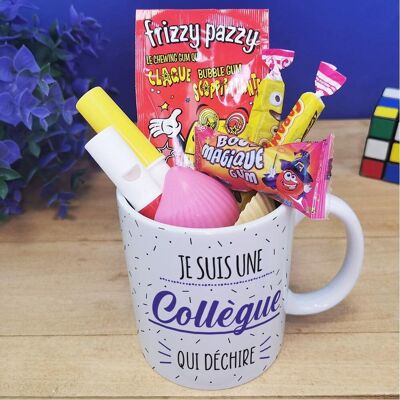 Mug bonbons des années 80  "Je suis une collègue qui déchire"