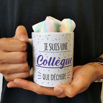 Mug "Je suis une collègue qui déchire" et ses guimauves torsade x5 1