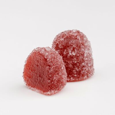 Caja de gelatinas de frutas bola de frambuesa