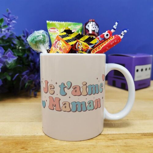 Mug bonbons des années 90 "Je t'aime maman"