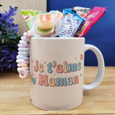 Mug bonbons des années 2000 "Je t'aime maman"