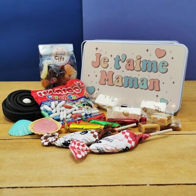 Coffret bonbons des années 60 "Je t'aime maman"