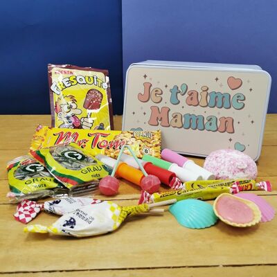 Coffret bonbons des années 70 "Je t'aime maman"