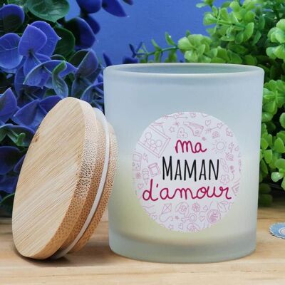 Top wooden candle - "My loving mother"