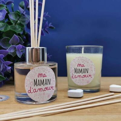 Mom gift box - Perfume diffuser set + Candle - "My loving mom"