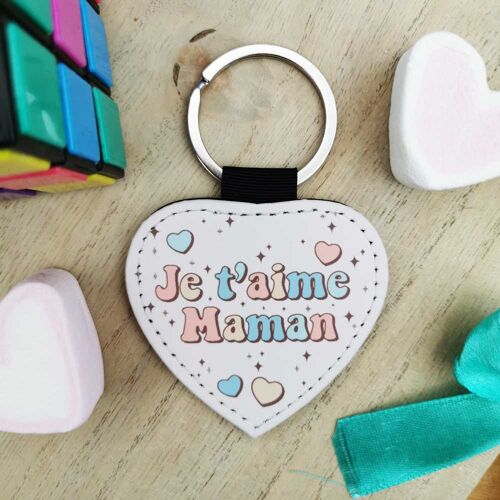 Porte clé coeur "Je t'aime Maman"