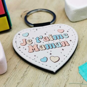 Porte clé coeur "Je t'aime Maman" 2