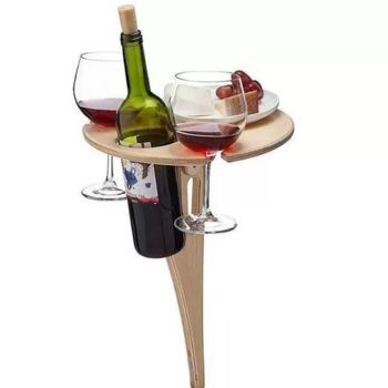 WINNEK : Porte Bouteille & Verre Portable Pliable en Bois pour l'Extérieur 13