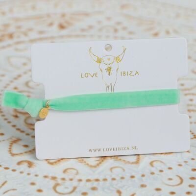 Bracciale in velluto menta